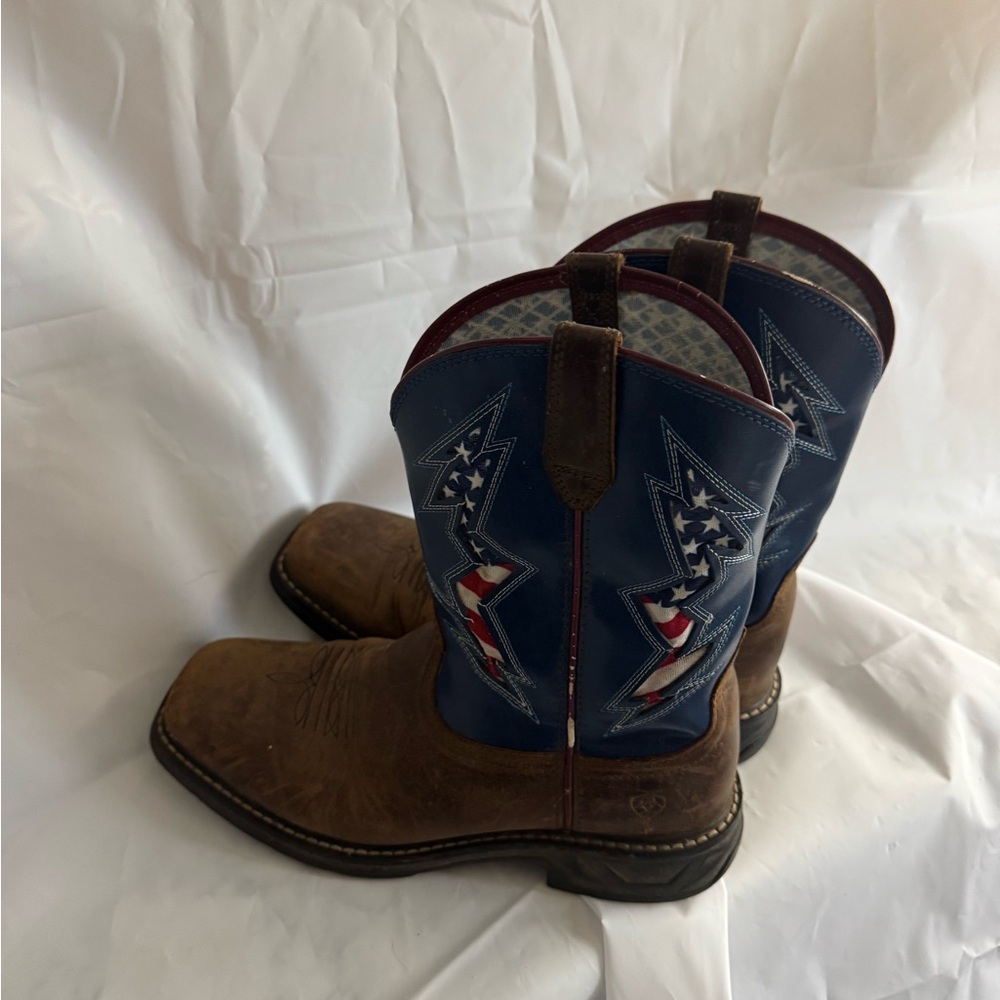 Ariat Red/Wh/Blue/Brwn Cowboy Boots sz5